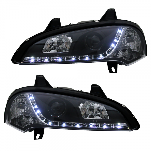 Scheinwerfer LED Tagfahrlicht Optik für Opel Tigra A Bj. 94-00 Schwarz