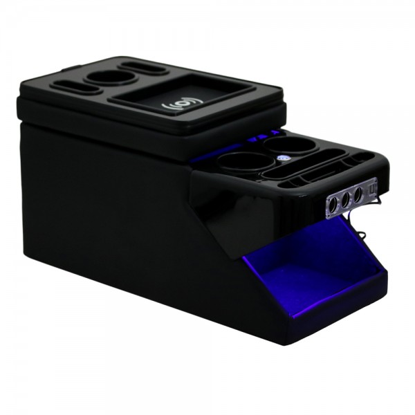 Black Edition Mittelkonsole für Mercedes Vito / V-Klasse W447 mit LED Beleuchtung USB und Induktion