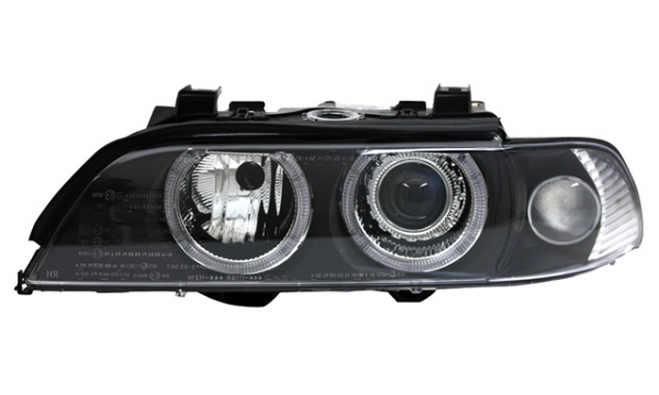 Scheinwerfer Angel Eyes für BMW 5er E39 Bj. 95-00 Schwarz