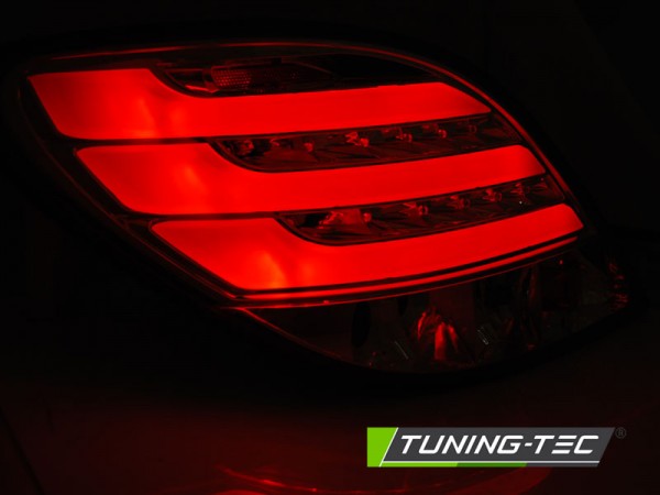 LED Lightbar Rückleuchten für Peugeot 207 Bj. 06-09 Rot/Chrom