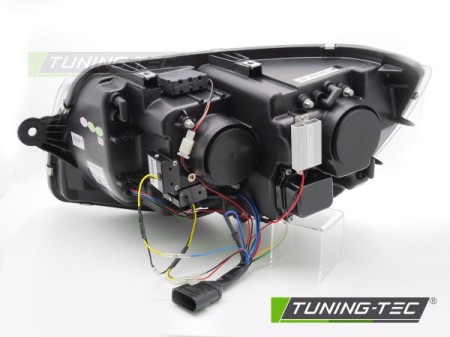 Voll LED Scheinwerfer Tagfahrlicht für VW T6 Bj. 15-19 Schwarz mit dynamischem LED Blinker