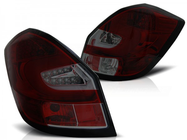 LED Lightbar Rückleuchten für Skoda Fabia II (5J) Bj. 07-14 Rot/Smoke