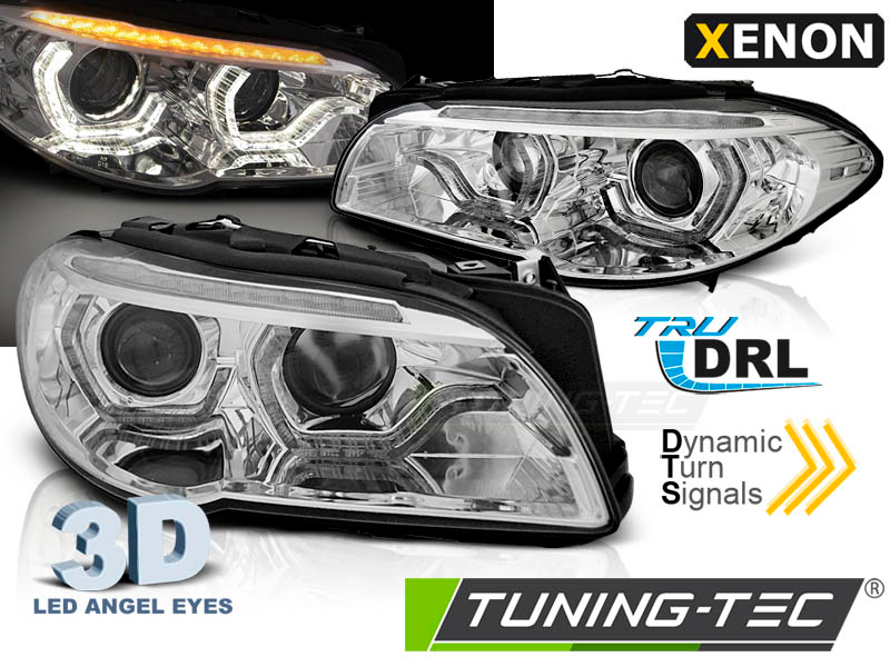 LED Tagfahrlicht Scheinwerfer BMW 5er F10 / F11 10-13 Xenon schwarz mit  dynamischem Blinker - litec innovations