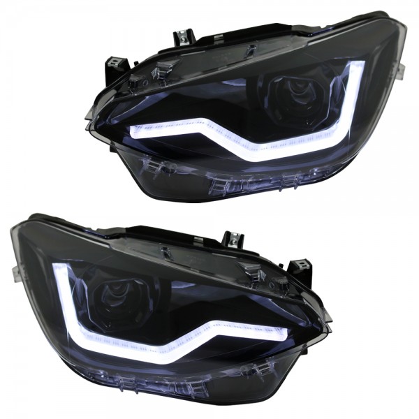 Voll LED Scheinwerfer Tagfahrlicht für BMW 1er F20 F21 Bj. 11-14 Schwarz