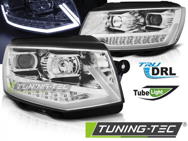 Scheinwerfer DRL LED Tagfahrlicht für VW T6 Bj. 15-19 Chrom mit LED Blinker LTI
