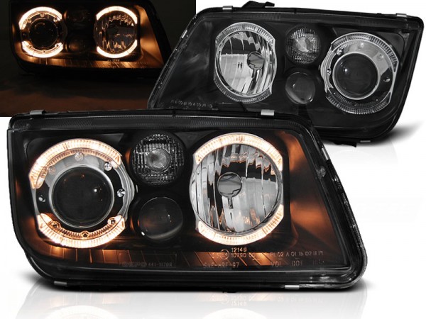 Scheinwerfer Angel Eyes für VW Bora Bj. 98-05 Schwarz