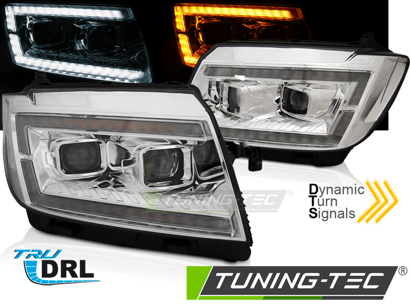 Scheinwerfer DRL LED Tagfahrlicht für VW Crafter II Bj. 2017- Chrom mit dynamischer Blinker