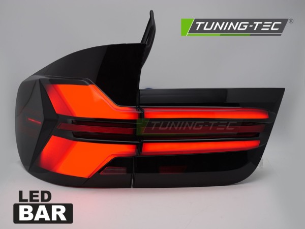 Voll LED 3D Lightbar Rückleuchten für BMW X5 E70 Bj. 07-13 Rot/Schwarz