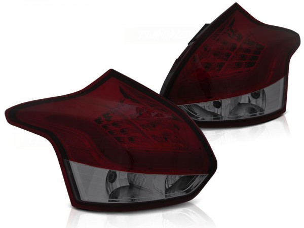 LED Lightbar Rückleuchten für Ford Focus MK3 Bj. 11-14 Rot/Smoke
