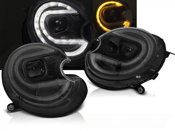 Xenon Scheinwerfer LED Tagfahrlicht Optik für Mini One Cooper Bj. 06-14 Schwarz LTI