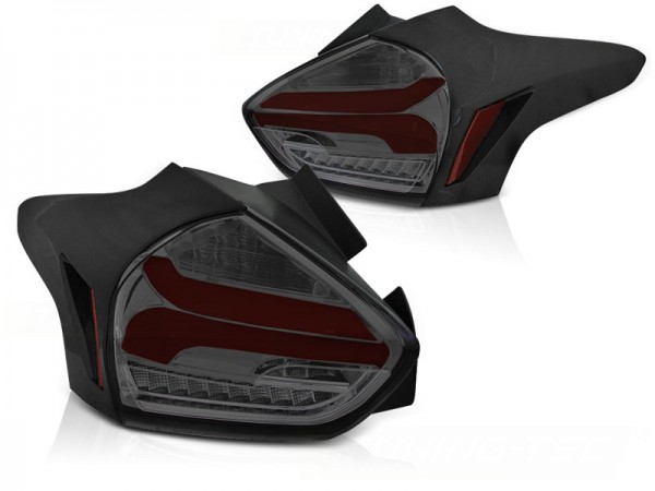 LED Lightbar Rückleuchten für Ford Focus MK3 Bj. 15-18 Smoke/Rot dynamischer Blinker