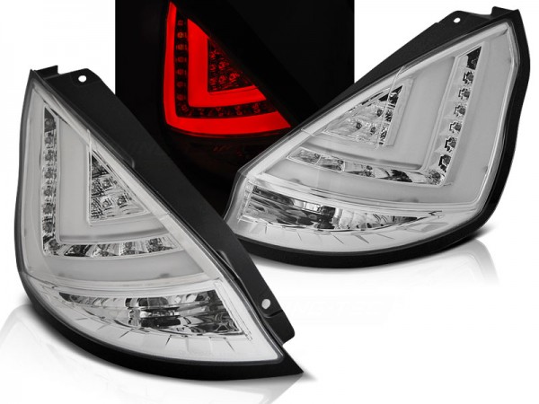 LED Lightbar Rückleuchten für Ford Fiesta MK7 Bj. 08-12 Chrom