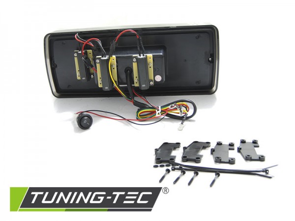 LED Lightbar Rückleuchten für Mercedes G-Klasse W463 Bj. 90-12 Rot/Chrom dynamischer Blinker