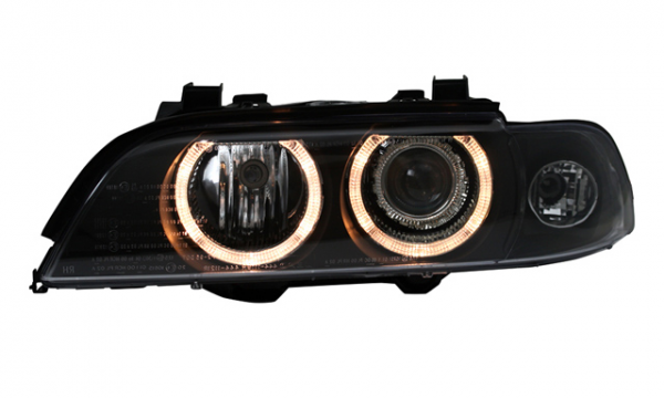 Xenon Scheinwerfer Angel Eyes für BMW 5er E39 Bj. 95-00 Schwarz