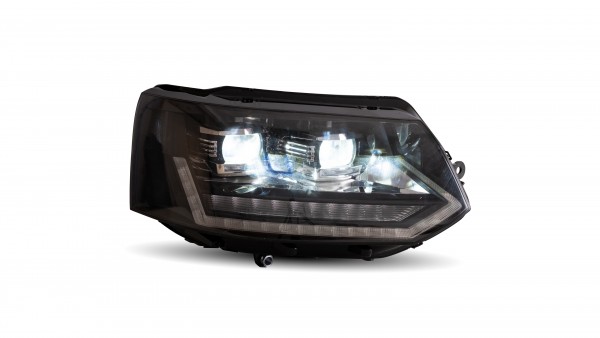 Voll LED Scheinwerfer Tagfahrlicht für VW T5 GP Facelift Bj. 10-15 Schwarz mit dynamischem LED Blink