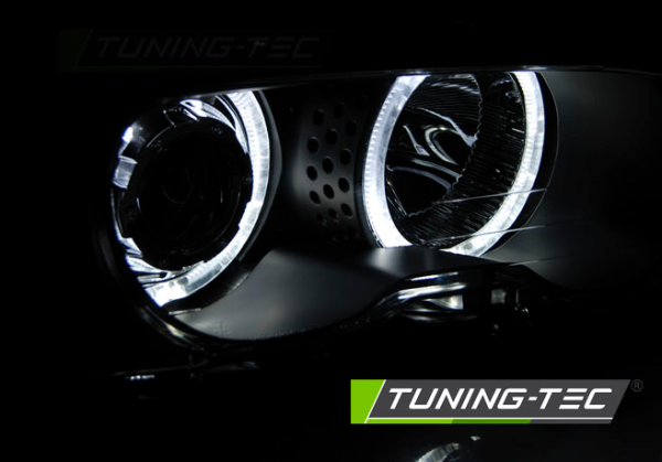Scheinwerfer LED Angel Eyes für BMW 3er E46 Coupe Cabrio Bj. 99-03 Schwarz