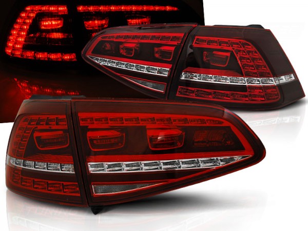 LED Rückleuchten für VW Golf 7 (VII) Limo Bj. 12-17 Rot/Chrom dynamischer Blinker