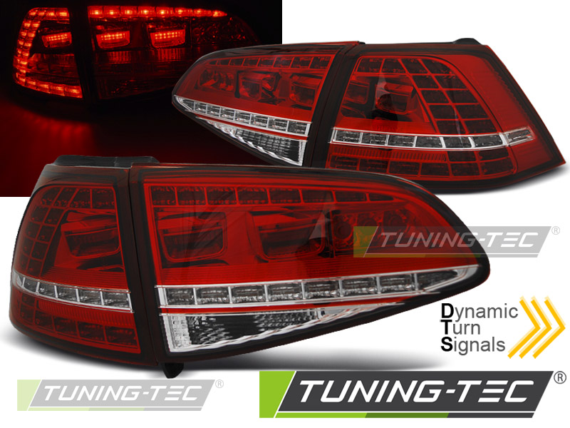 LED Rückleuchten für VW Golf 7 (VII) Limo Bj. 12-17 Rot/Chrom dynamischer Blinker