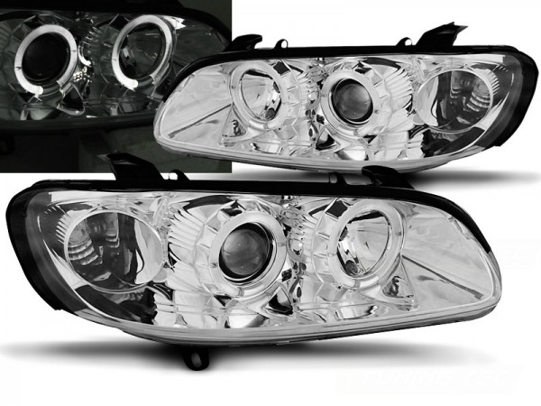 Scheinwerfer Angel Eyes für Opel Omega B Bj. 94-99 Chrom