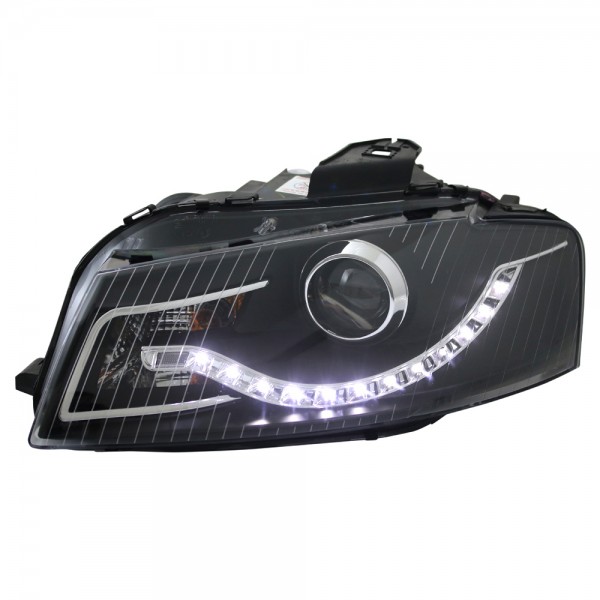 Scheinwerfer LED Tagfahrlicht Optik für Audi A3 8P 8PA Bj. 04-08 Schwarz