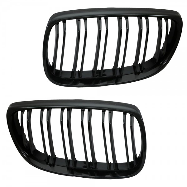 Nieren Kühlergrill 3er für BMW E92 E93 Bj. 2006-2010 Schwarz Doppelsteg Klavierlack
