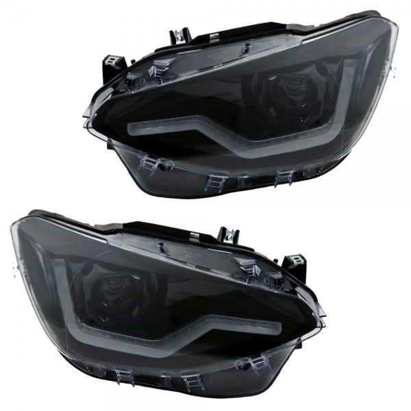 Voll LED Scheinwerfer Tagfahrlicht für BMW 1er F20 F21 Bj. 11-14 Schwarz