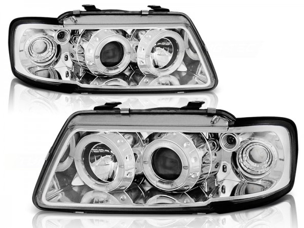 Scheinwerfer Angel Eyes für Audi A3 8L Bj. 96-00 Chrom