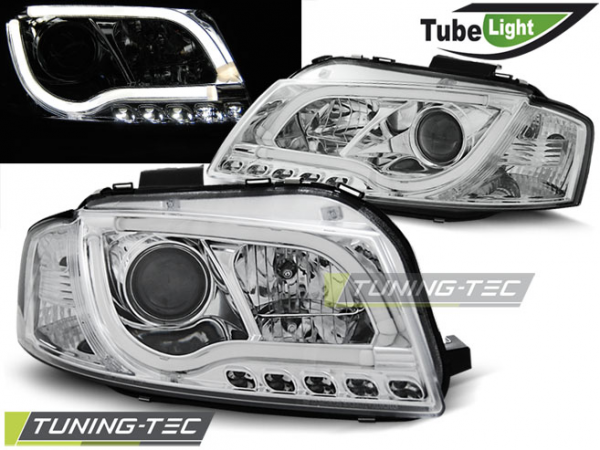 Scheinwerfer LED Tagfahrlicht Optik für Audi A3 8P 8PA Bj. 04-08 Chrom LTI
