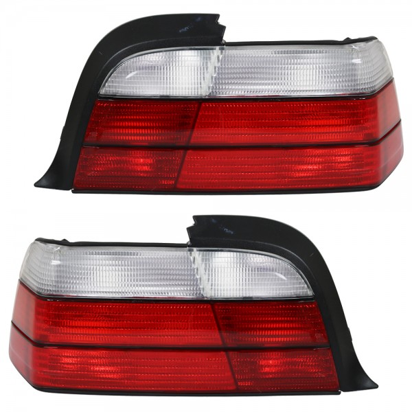 Rückleuchten Klarglas für BMW E36 Coupe Cabrio Bj. 92-99 Rot/Weiss